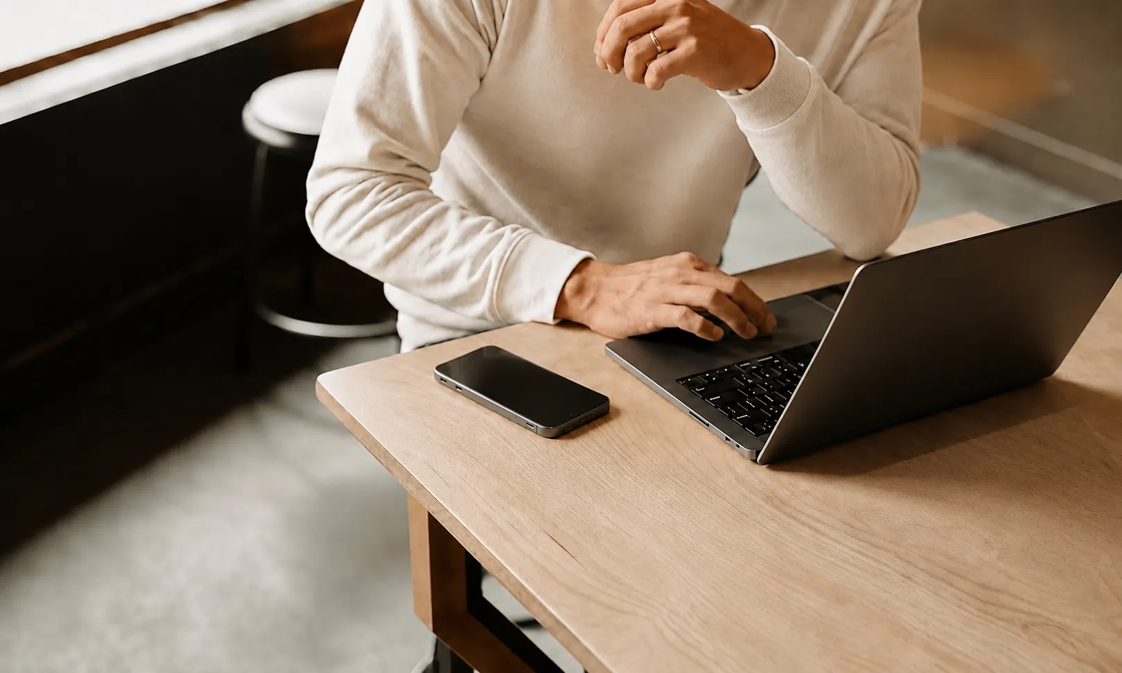 A doctor reviewing PSA revision material on a tablet